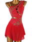 baratos Vestidos de Patinação Artística-Vestidos para Patinação Artística Mulheres Para Meninas Patinação no Gelo Vestidos Roupa Branco Azul Marinho Escuro Vermelho Flor Sem costas Com Transparência Elastano Elasticidade Alta Profissional