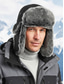 abordables Chapeaux pour hommes-Chapeau trappeur en fausse fourrure pour homme, chaud et élégant, disponible en noir et marron, parfait pour les temps froids et les activités hivernales en extérieur.