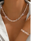cheap Wedding Accessories-Women's Alloy Zircon Necklace and Bracelet Set – Elegant Gold and Silver Tone, Perfect for Special Occasions and Gift Giving