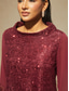 abordables Blouses Élégantes-Femmes Chemise en Dentelle Tunique Haut d'épissage en dentelle Chemisier Paillettes Dentelle A Volants Élégant Quotidien Dames Manche 3/4 Manche flottante Col Bateau Col haut Hauts Longs robe