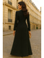 preiswerte Smokingkleider-Damen Smokingkleid A-Linie Hochzeit Formell 4-Wege-Stretchgewebe Elegant Glitzernd Langarm Bodenlang V Ausschnitt Doppelreihig