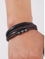 cheap Men's Jewelry-Men's faux leather alloy multi-layer magnetic braided bracelet, Stylish and durable, Suitable for casual wear and special occasions.