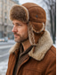 abordables Chapeaux pour hommes-Chapeau trappeur en fausse fourrure pour homme, chaud et élégant, disponible en noir et marron, parfait pour les temps froids et les activités hivernales en extérieur.