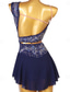 baratos Vestidos de Patinação Artística-Vestidos para Patinação Artística Mulheres Para Meninas Patinação no Gelo Vestidos Roupa Branco Azul Marinho Escuro Vermelho Flor Sem costas Com Transparência Elastano Elasticidade Alta Profissional
