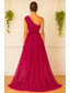abordables Robes de bal de promo-Ligne A Longueur au sol Robes de Bal Robe de Soirée Élégant Style Célébrité Sans manches Une Épaule Bal de promo Formel Organza avec Froncé Fente