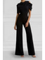 preiswerte Overalls für Mütter-Overalls Bodenlang Brautmutterkleid Kurzarm Rundhalsausschnitt Elegant Einfach Formell Hochzeitsgast Familientreffen Stretchstoff mit Einfarbig