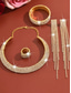 economico Collana da donna-set di gioielli da donna con strass dorati: collana scintillante, orecchini, braccialetto &amp;set di anelli per cocktail party, matrimoni ed eventi formali