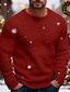 cheap Men's Pullover Sweater-Men's Christmas Jumper Christmas Sweaters Holiday sweater Pullover Sweater Jumper Ribbed Crochet Knit Regular Tops Knitted Plain Crew Neck Modern Contemporary Work Daily Wear Clothing Apparel Winter