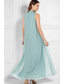billige Gulvlengde-A-linje Gulvlengde Gjestekjole til bryllup Formell kjole Aftenkjole Kjole til brudens mor Ermeløs V-hals Elegant Enkel Formell Chiffon med Plissert