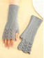 cheap Women's Gloves-Women's Christmas Knitted Gloves – Soft Yarn Material with Lace Pattern, Available in Multiple Colors, Perfect for Winter and Holiday Gifting