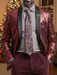 voordelige Blazer &amp; Jas-Voor heren Blazerjack Blazer Sjaalkraag Feest Glitter Casual Effen Zilver Zwart Wijn Normale pasvorm Single Breasted een knoops