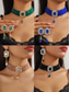 baratos Colar Feminino-Conjunto de gargantilha feminina dourada champanhe com miçangas, ideal para casamentos ou festas noturnas.