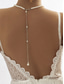 preiswerte Hochzeit ACC-Perlen-Halskette für Damen mit zartem Anhänger – eleganter Brautschmuck mit feiner Kette &amp;baumelnde Perlen, perfekt für Hochzeitskleider und Brautkleider mit tiefem Rückenausschnitt