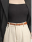 abordables Ceinture pour femme-Femmes Noir Marron Café Faux Cuir Alliage Élégant ancien Mode Été Printemps Automne