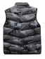 billige Herre Puffer Vest-Herre Puffer Vest سترة Gilet Feriereise Daglig Stevnemøte Mote Fritid Høst vinter Lomme Polyester Hold Varm Bekvem Kamuflasje Farge Glidelås Høy krage Normal Svart Militærgrønn Grå Vest