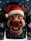 cheap Ugly Sweaters-Ugly Christmas Sweater Men&#039;s Elk Print Pullover Sweater Jumper Knitwear Crewneck Casual Vacation Daily Keep Warm Long Sleeve Spring Fall Winter Black Red Blue