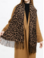 preiswerte Schals für Damen-Damenschal mit Leopardenmuster – weicher und bequemer Polyesterstoff, in verschiedenen Farben erhältlich, perfekt für Freizeit und Winter.