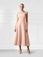 preiswerte Mamas Kleidersets-Zweiteilig A-Linie Knöchellänge Kleid für Hochzeitsgäste Zweiteiliges Kleid Brautmutterkleid Langarm Spaghettiträger Elegant Einfach Cocktailparty Semi-Formal Stretchstoff mit Einfarbig