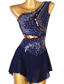 baratos Vestidos de Patinação Artística-Vestidos para Patinação Artística Mulheres Para Meninas Patinação no Gelo Vestidos Roupa Branco Azul Marinho Escuro Vermelho Flor Sem costas Com Transparência Elastano Elasticidade Alta Profissional