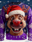 cheap Ugly Sweaters-Ugly Christmas Sweater Men&#039;s Elk Print Pullover Sweater Jumper Knitwear Crewneck Casual Vacation Daily Keep Warm Long Sleeve Spring Fall Winter Black Red Blue