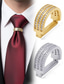 preiswerte Hochzeit ACC-Krawattenklammer für Herren aus einer Legierung, gold- und silberfarben, stilvoll und langlebig für formelle Anlässe und den Alltag