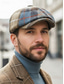 billige Herrehatter-Vintage britisk rutete avishatt for menn – polyestermateriale, flere farger, klassisk retrostil for fritids- og utendørsbruk