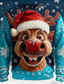 cheap Ugly Sweaters-Ugly Christmas Sweater Men&#039;s Elk Print Pullover Sweater Jumper Knitwear Crewneck Casual Vacation Daily Keep Warm Long Sleeve Spring Fall Winter Black Red Blue