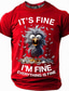abordables Camisetas de Humor Sarcástico-Camiseta divertida con estampado de gallo, manga corta, cuello redondo, estilo urbano, en negro, rojo y azul. Disponible en tallas S, M, L, XL, XXL y XXXL.