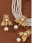 preiswerte Hochzeit ACC-Perlen-Bienen-Schmuckset für Damen – elegante, mehrreihige Choker-Halskette und Ohrhänger mit goldfarbenem Insektenmotiv für Partys, Hochzeiten und Vintage-Looks