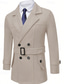 preiswerte Herren-Blazer &amp; -Anzüge-Herren Parka Trenchcoat Täglich Urlaub Herbst Winter Polyester Warm Weich Oberbekleidung Bekleidung Mode Klassisch Einfach Tasche Revers Doppelreihig