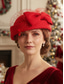 levne Dámské klobouky-Dámská vánoční párty čepice - imitace vlny, mašle a síťovaný design, více barev pro sváteční oslavy, ideální pro slavnostní události a zimní módu