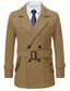 preiswerte Herren-Blazer &amp; -Anzüge-Herren Parka Trenchcoat Täglich Urlaub Herbst Winter Polyester Warm Weich Oberbekleidung Bekleidung Mode Klassisch Einfach Tasche Revers Doppelreihig