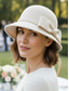 billiga Kvinnors hattar-Damhatt i polyester med rosett, elegant och snygg, finns i flera färger, perfekt för både vardagliga och formella tillfällen