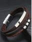 cheap Men's Jewelry-Men's faux leather alloy multi-layer magnetic braided bracelet, Stylish and durable, Suitable for casual wear and special occasions.