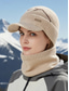 abordables Sombreros de hombre-Conjunto unisex de gorro y bufanda de punto acrílico, con orejeras ajustables, disponible en varios colores, ideal para deportes de invierno y actividades al aire libre.