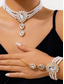 abordables Collier pour femme-Ensemble de bijoux pour femme en perles et émeraudes - élégant collier ras-de-cou et bracelet en strass, idéal pour un bal de fin d'année, une soirée ou une soirée de gala.