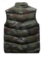 billige Herre Puffer Vest-Herre Puffer Vest سترة Gilet Feriereise Daglig Stevnemøte Mote Fritid Høst vinter Lomme Polyester Hold Varm Bekvem Kamuflasje Farge Glidelås Høy krage Normal Svart Militærgrønn Grå Vest