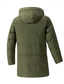 billiga Herrdunjackor och -parkas-Herr Vinterkappa Pufferjacka Vadderad jacka Ficka Polyester Semester Dagliga kläder Datum Lång Mode Ledigt Bekväm Håller värmen Höst Vinter Enfärgad / vanlig färg Svart Grön Grå Pufferjacka