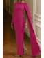preiswerte Abendkleider-Schlauchkleid Bodenlange Schleppe Bodenlang Ballkleid mit Cape Abendkleid Festliche Kleidung Elegant Promi-Stil Langarm U-Boot-Ausschnitt Formell Stretch-Crêpe mit Schal