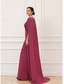 billiga Ballgowns för kvällsbruk-Åtsmitande Golvlång Balklänning med kappa Kvälls klänningar Formell klädsel Elegant Kändis Stil Ärmlös Smala axelband Bröllop Formell Caper Stretch crepe med Sjal