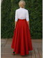 billige Mammas kjolesett-A-linje Dress dress Te-lengde Gjestekjole til bryllup Kjole til brudens mor Langermet 3/4 ermer Skjortekrage Elegant Årgang Enkel Formell Bryllupsgjest Sateng med Sløyfe(r) Fallende drapering
