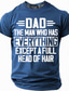cheap Men's Funny T shirts-Mens Funny Dad T-Shirt - "The Man Who Has Everything Except A Full Head Of Hair" Graphic Short Sleeve Tee, Family Gift