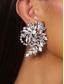 abordables Collier pour femme-Ensemble collier et boucles d'oreilles en cristal argenté pour femme - bijoux glamour ornés de strass pour les fêtes, les mariages et les soirées.