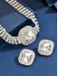 ieftine Colier de damă-Set de bijuterii din cristal pentru femei - colier tip choker cu strasuri strălucitoare și inele statement pentru petrecere, banchet de seară sau ocazii speciale