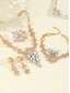 voordelige Huwelijk ACC-3-delige set kristallen sieraden voor dames - sprankelende strass ketting, oorbellen &amp;armband, elegante roségouden bruidsaccessoires voor bruiloften &amp;feest evenementen
