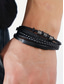 cheap Men's Jewelry-Men's faux leather alloy multi-layer magnetic braided bracelet, Stylish and durable, Suitable for casual wear and special occasions.