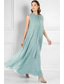 billige Gulvlengde-A-linje Gulvlengde Gjestekjole til bryllup Formell kjole Aftenkjole Kjole til brudens mor Ermeløs V-hals Elegant Enkel Formell Chiffon med Plissert