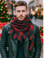 olcso Női sálak-unisex karácsonyi kockás sál - poliészter anyagból, puha és meleg, több színben télire, ünnepi partikra és mindennapi viseletre