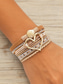 abordables Bracelet pour femme-Bracelet cœur bohème pour femme en similicuir - élégant, orné de strass scintillants, idéal pour les cadeaux de Noël et de la Saint-Valentin