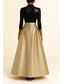 ieftine Rochii de smoking-Pentru femei Dame Rochie de smoking Linia -A Rochie înaltă-joasă Nuntă Oficial Invitat la nunta Sequin Elegant 3/4 Mânecă Mânecă 3/4 plisată Lungime Podea Lapel cu vârf Ascuns